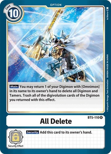 Scheda digimon all delete - scheda,
